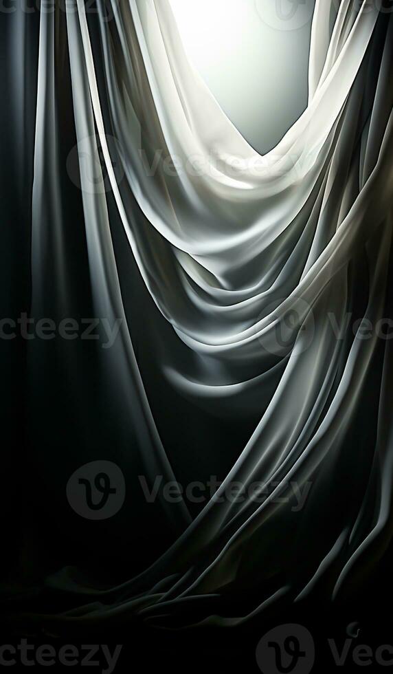 Floating white curtain. AI gerado photo