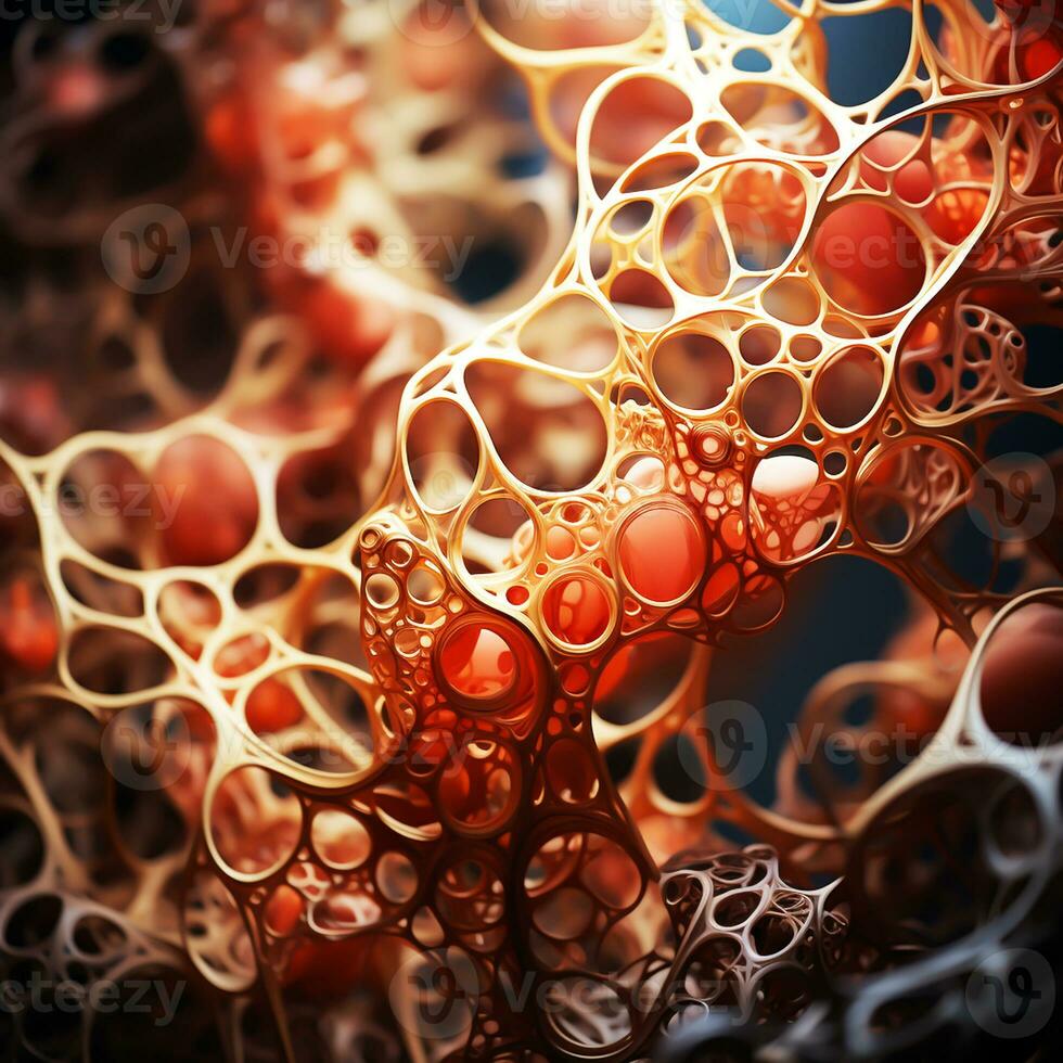 Intricate structure with alveoli. AI generated photo