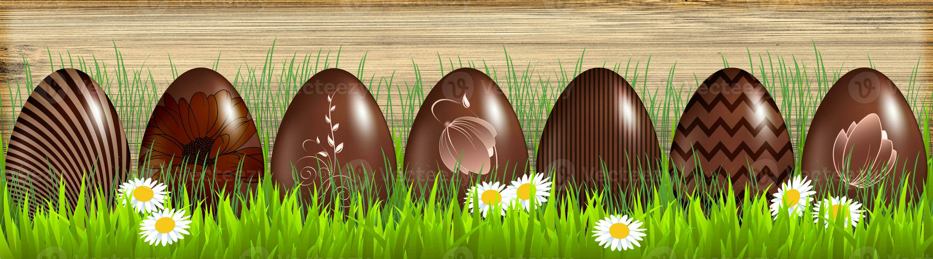 Traditional Easter chocolate eggs photo