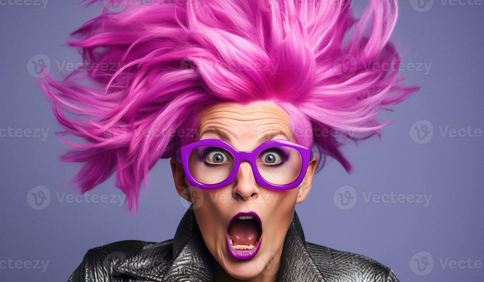 Woman with unusual and surprising appearance. Modern and innovative style. AI generated photo