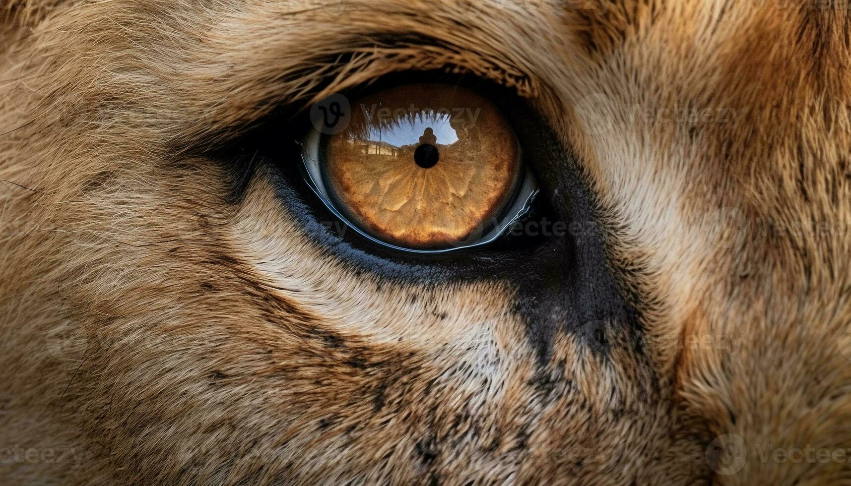 Cute domestic cat staring, focusing on foreground, with beautiful fur generated by AI photo