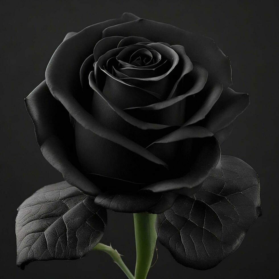 Beautiful black rose background AI Generated photo