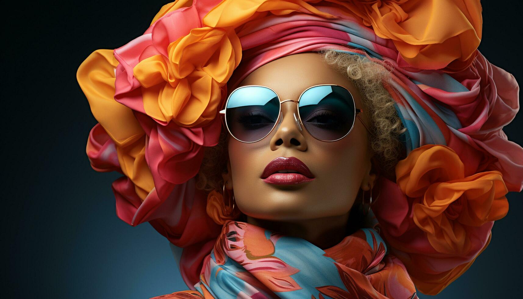 A beautiful woman in sunglasses, elegance and glamour personified generated by AI photo