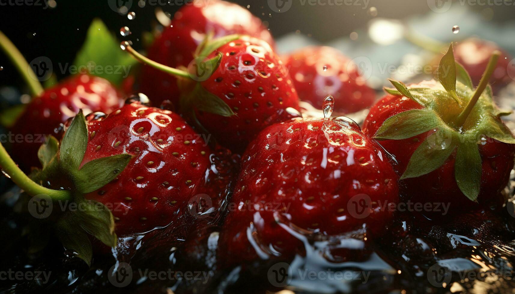 Freshness and nature in a bowl, juicy berry fruit refreshment generated by AI photo