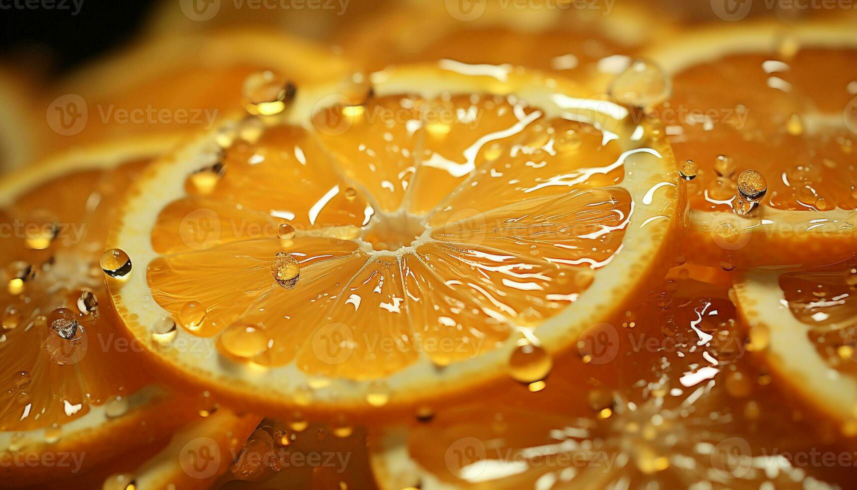Freshness of citrus fruit, slice of orange, lemon, healthy eating generated by AI photo