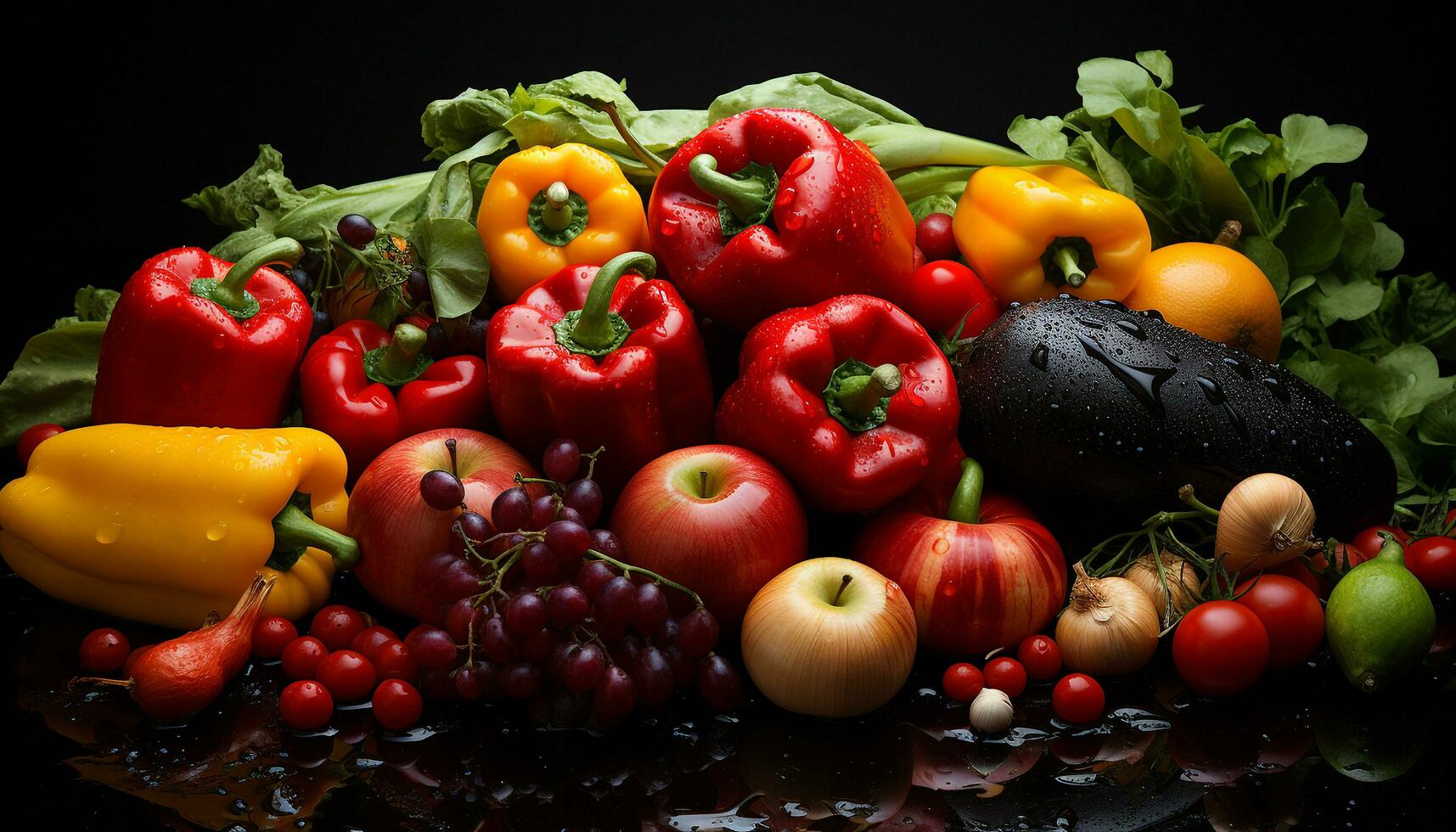 Freshness of nature healthy eating with organic vegetables generated by AI photo