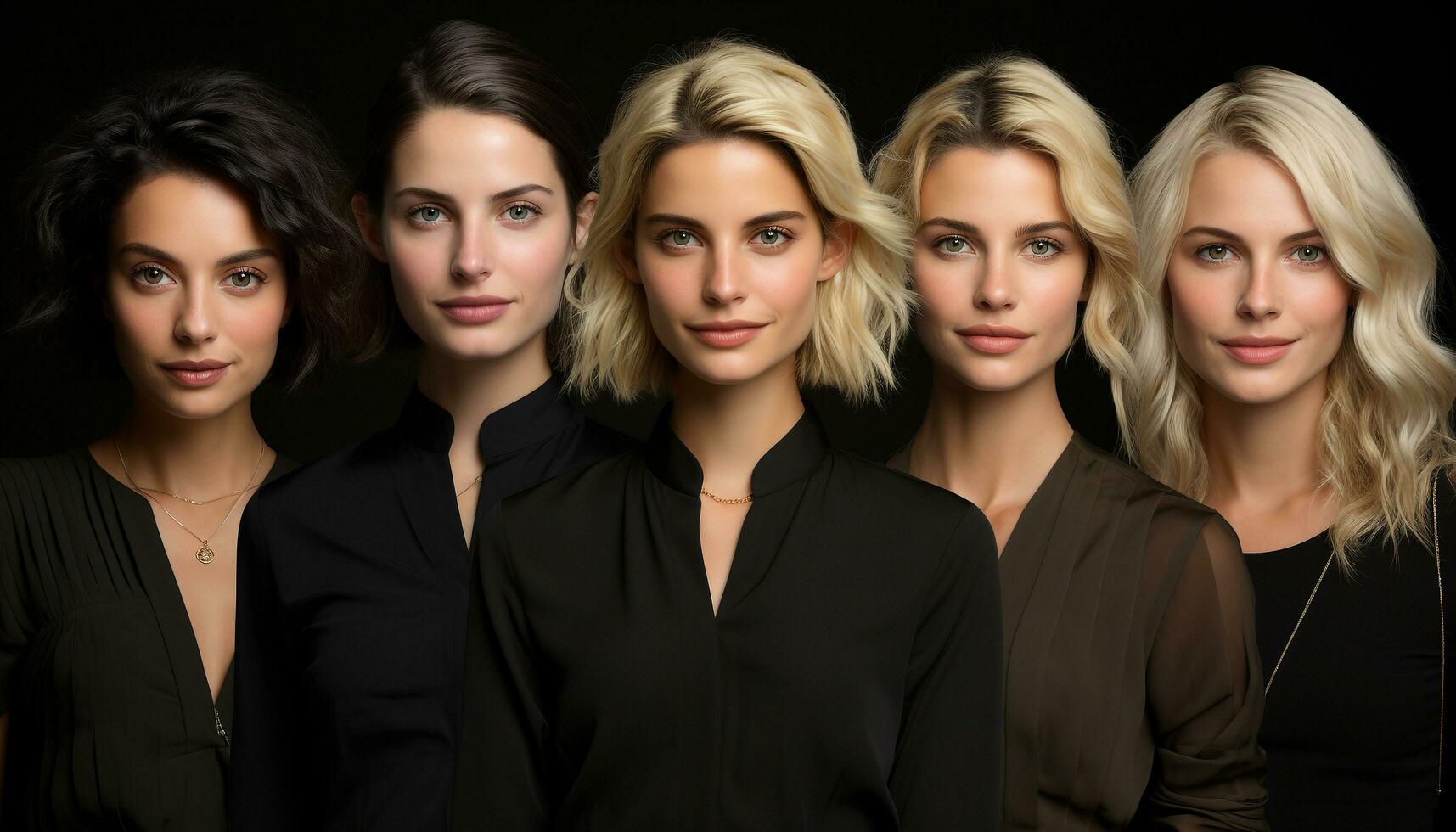 A group of confident, successful businesswomen smiling at camera generated by AI photo