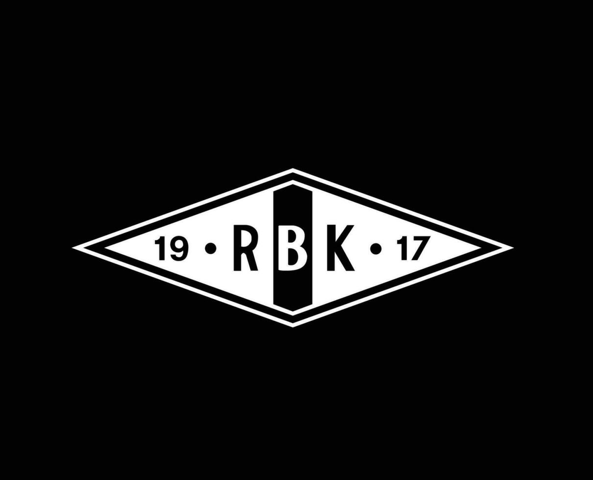 Rosenborg BK Club Symbol Logo White Norway League Football Abstract Design Vector Illustration With Black Background