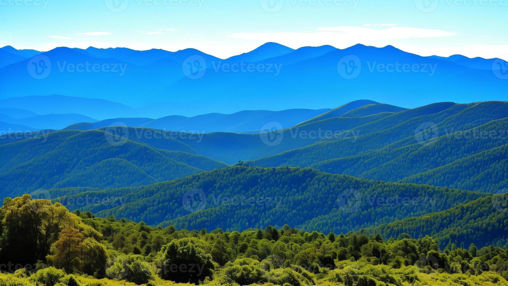 Marvelous Mountain Run. Format a marvelous vista of towering mountains increasing into the empty. photo