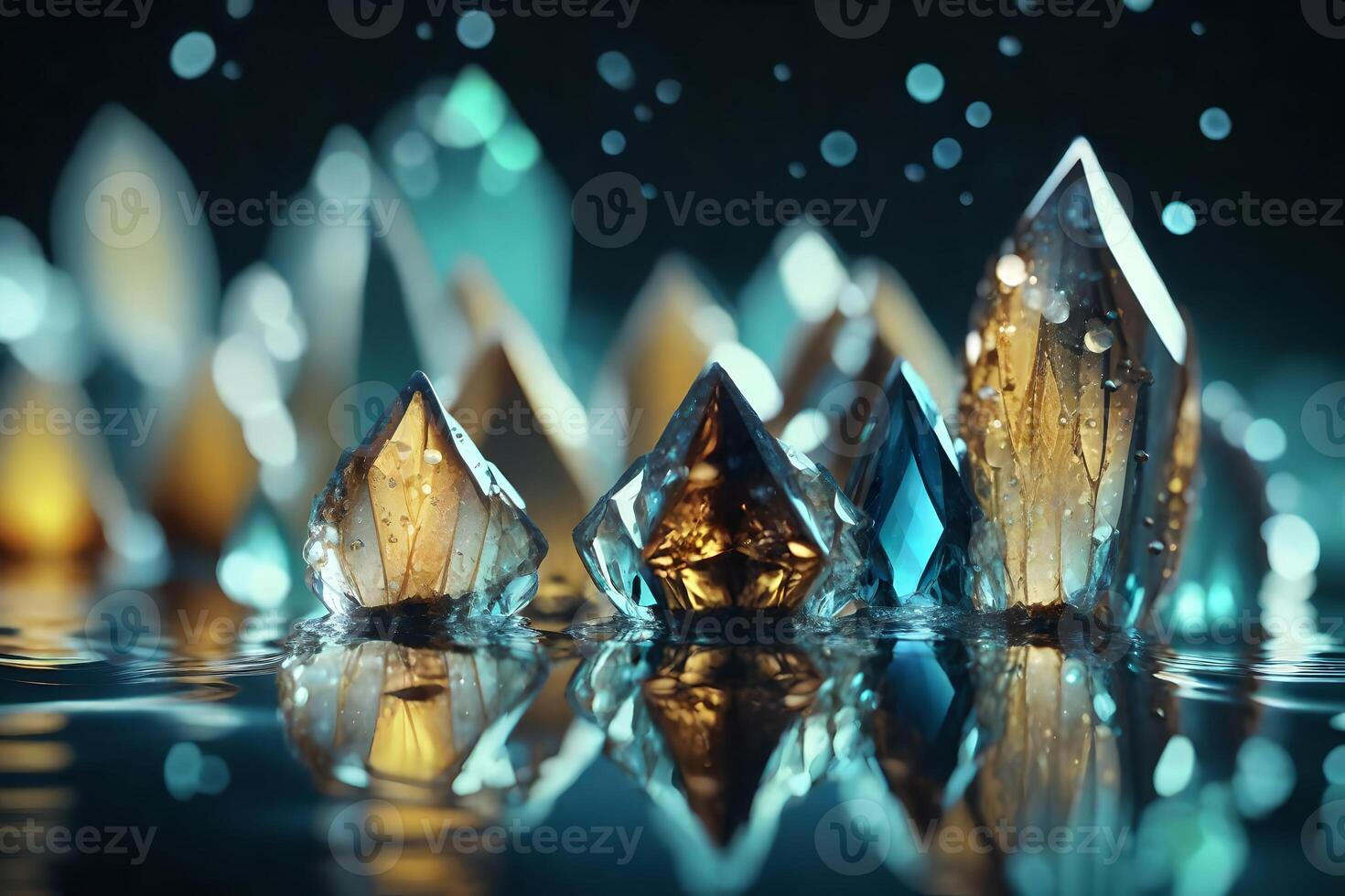 Beneficial stones on water huge scale reveals advantageous important stones. Charmed reflections cast a covert gleam. Creative resource, photo