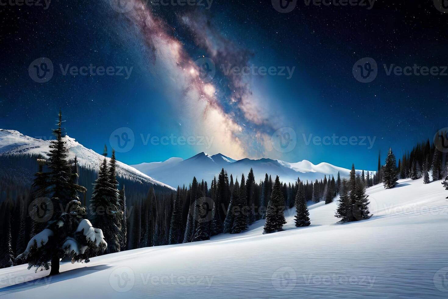 Portray a starry night with bunches of stars forming the numbers of the drawing closer year. photo