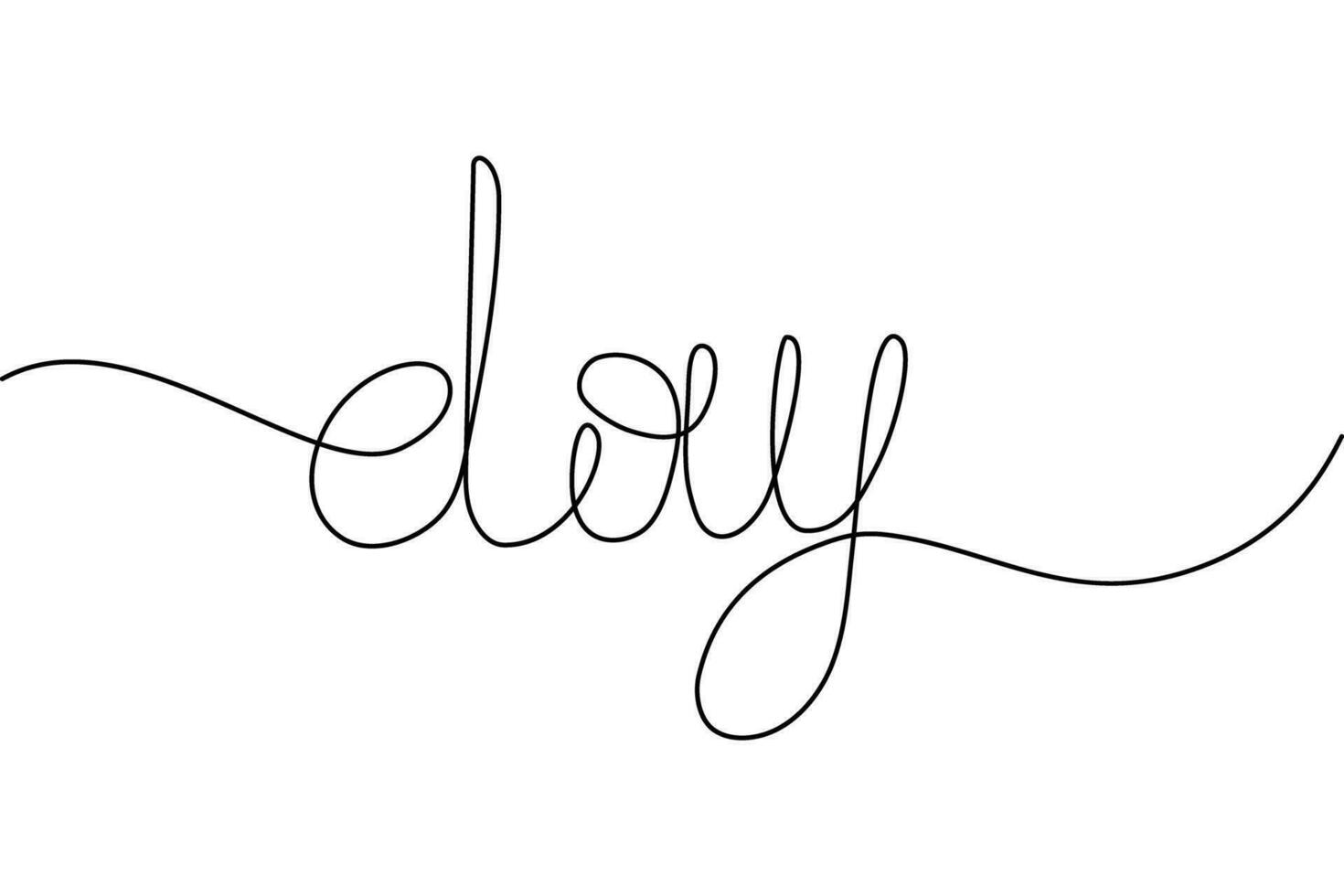 Lettering of the day with one continuous line. Design concept for poster, greetings or card. Isolate vector