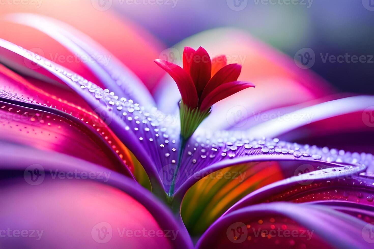 A closeup smash of a finespun dewdrop resting on the petal of a vibrant efflorescence. Creative resource, photo
