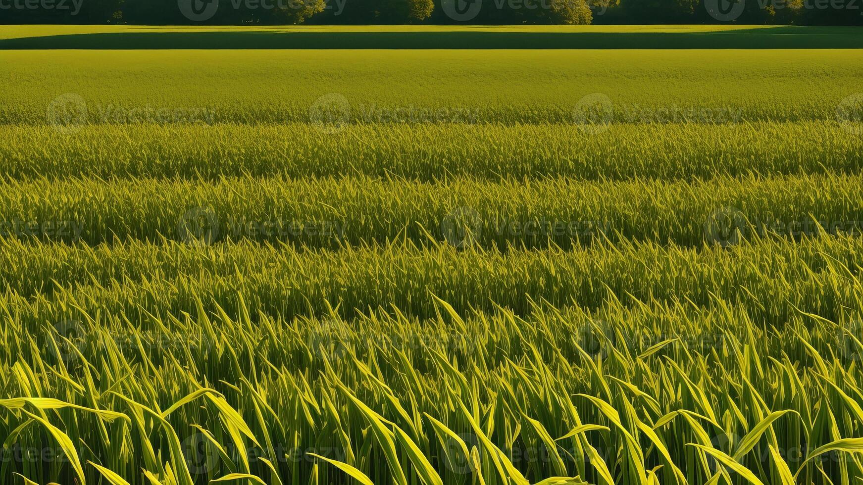 green columns of developed corn on a private agrarian field. photo