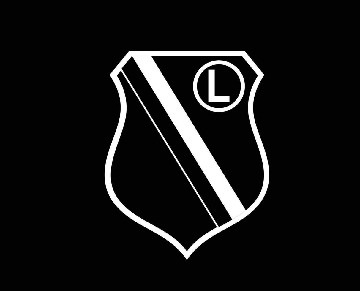 Legia Warszawa Club Logo Symbol White Poland League Football Abstract Design Vector Illustration With Black Background