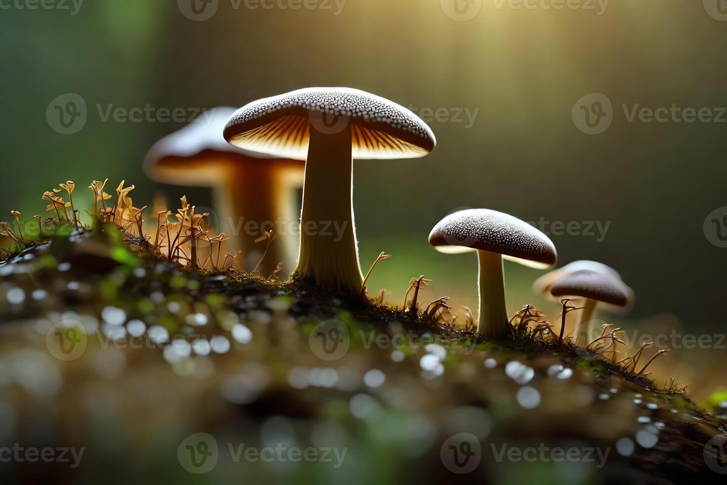 Gathering wild mushrooms on a big scale to learn about the complicated connections in the forest system.. Creative resource, photo