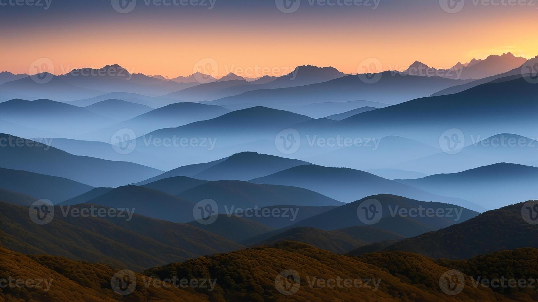 Marvelous Mountain Run. Organize a marvelous vista of towering mountains opening into the cleanse. photo