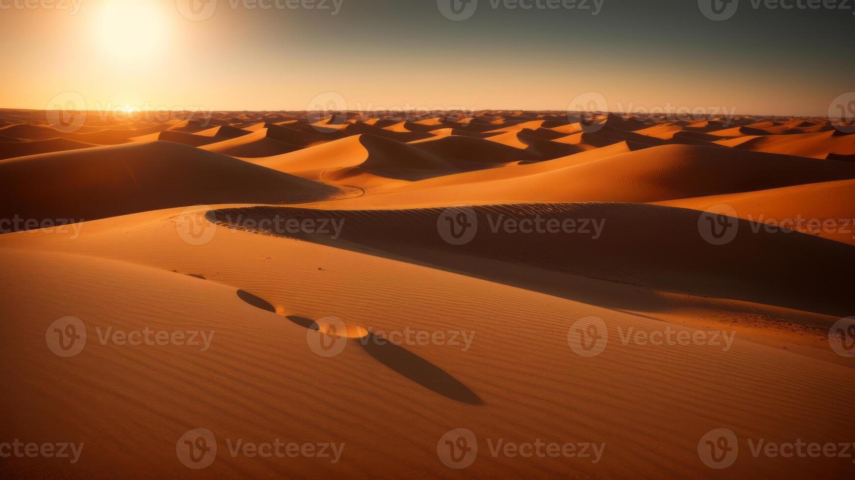 An clearing take off with rolling sand rises underneath a bursting sun. Creative resource, photo