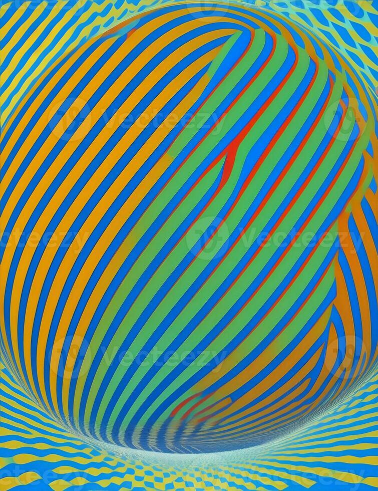 rotating ball zigzag line pattern, optical illusion illustration photo