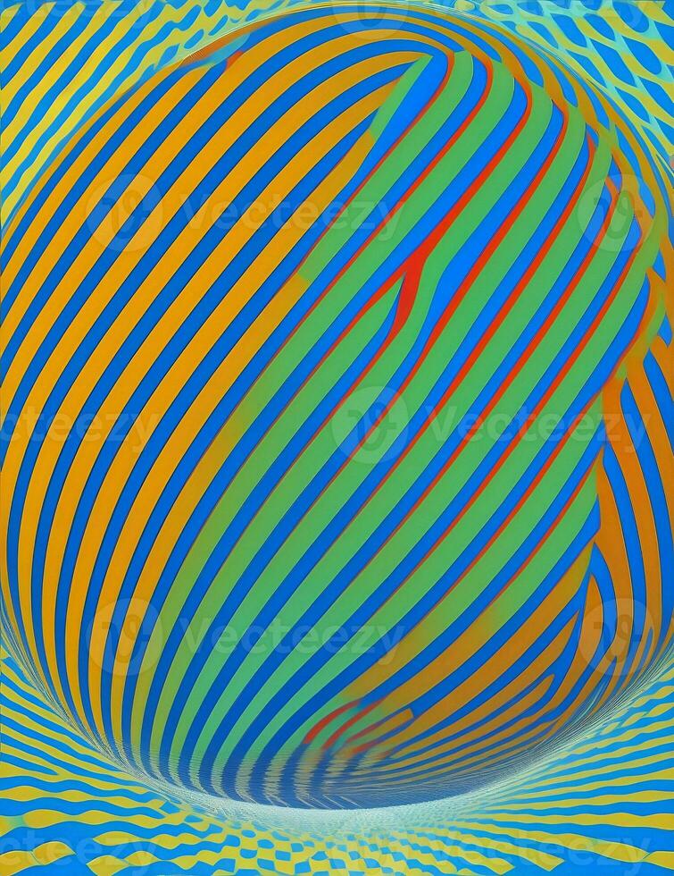 rotating ball zigzag line pattern, optical illusion illustration photo