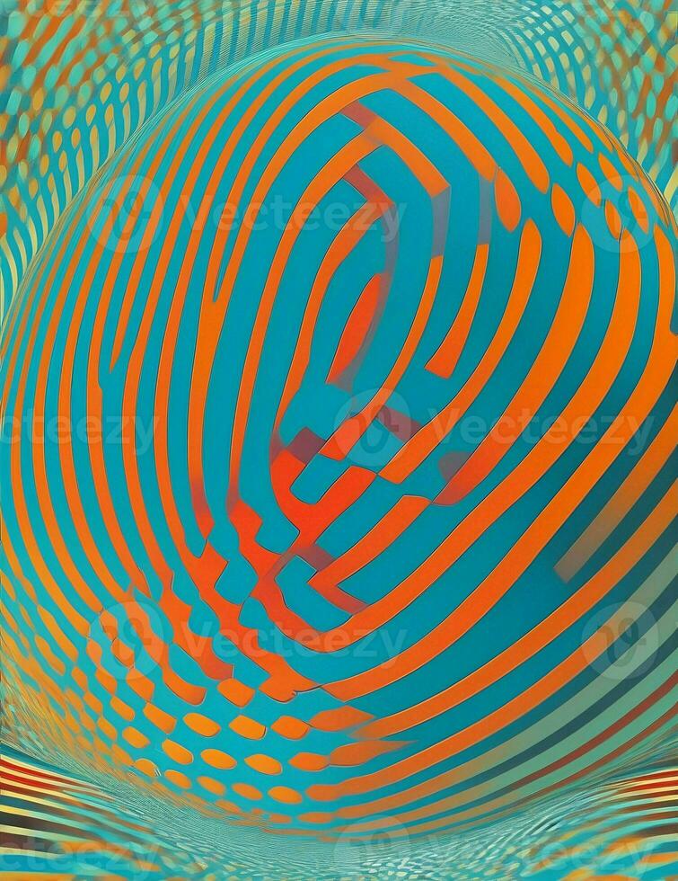 rotating ball zigzag line pattern, optical illusion illustration photo