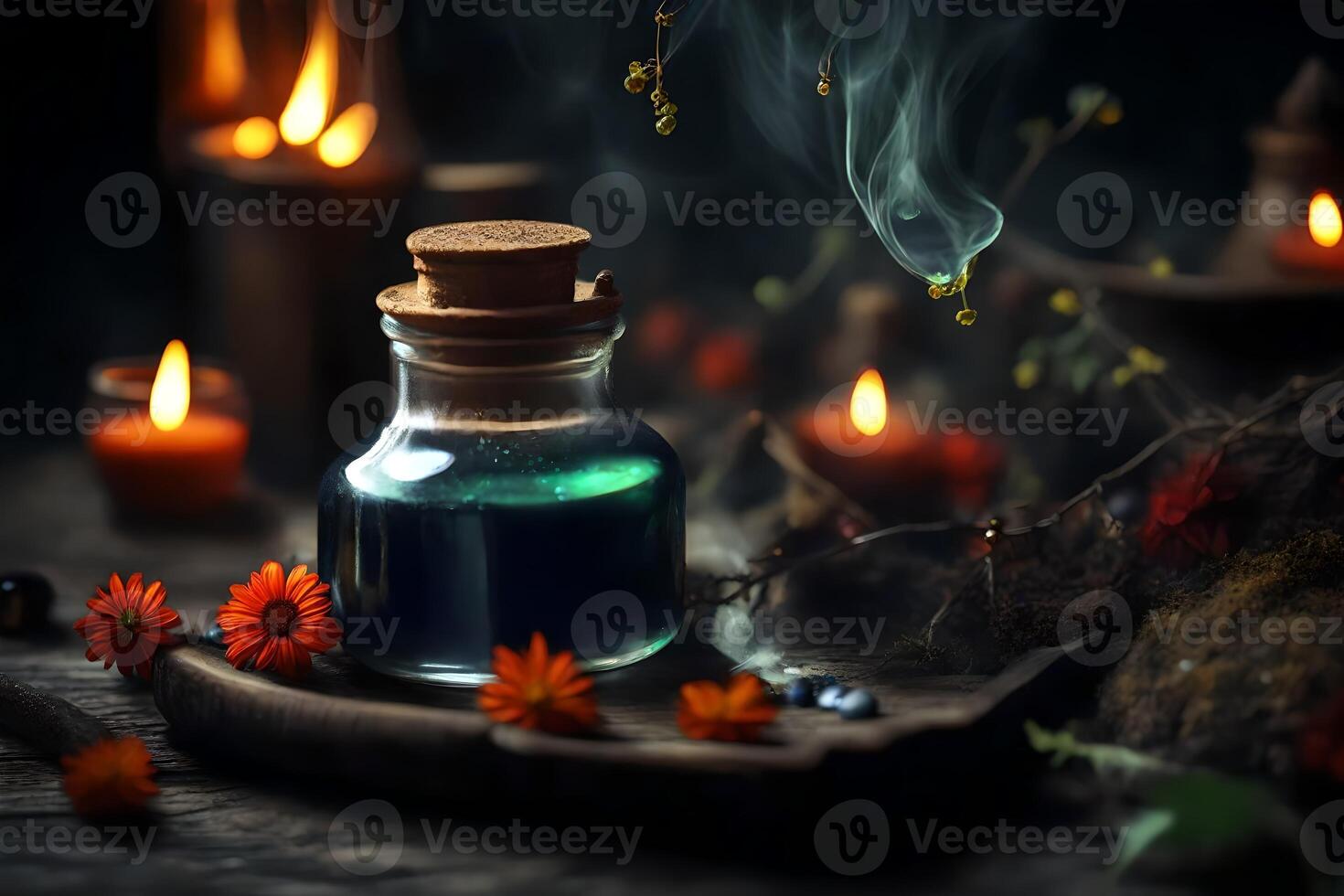 Witch's elixir, charming large scale capturing supernatural appeal. Creative resource, photo