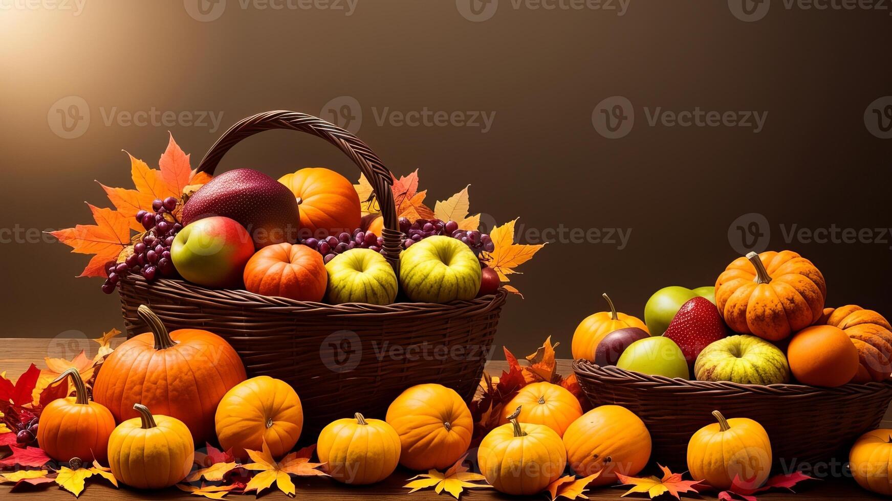 Thanksgiving establishment, bushel with collect time unused Common thing and collect time takes off. photo