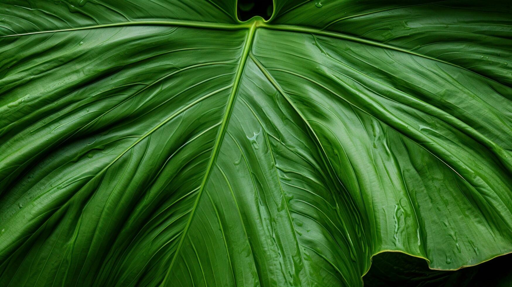 Close-up of large elephant ear leaf photo