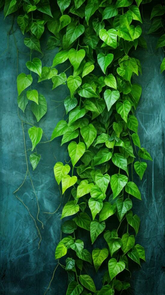 Jungle vine leaves on textured background photo