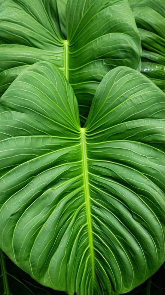 Close-up of large elephant ear leaf photo