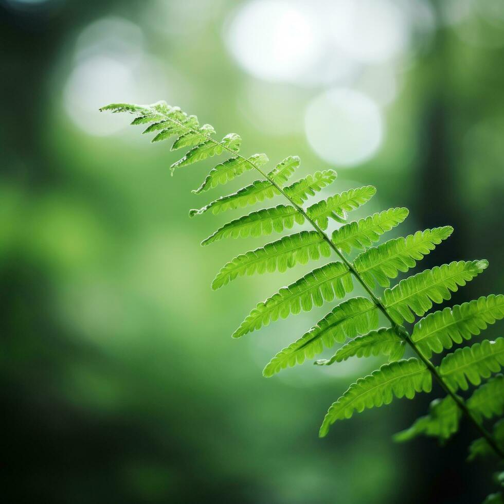 Fern leaves in soft focus with bokeh background photo