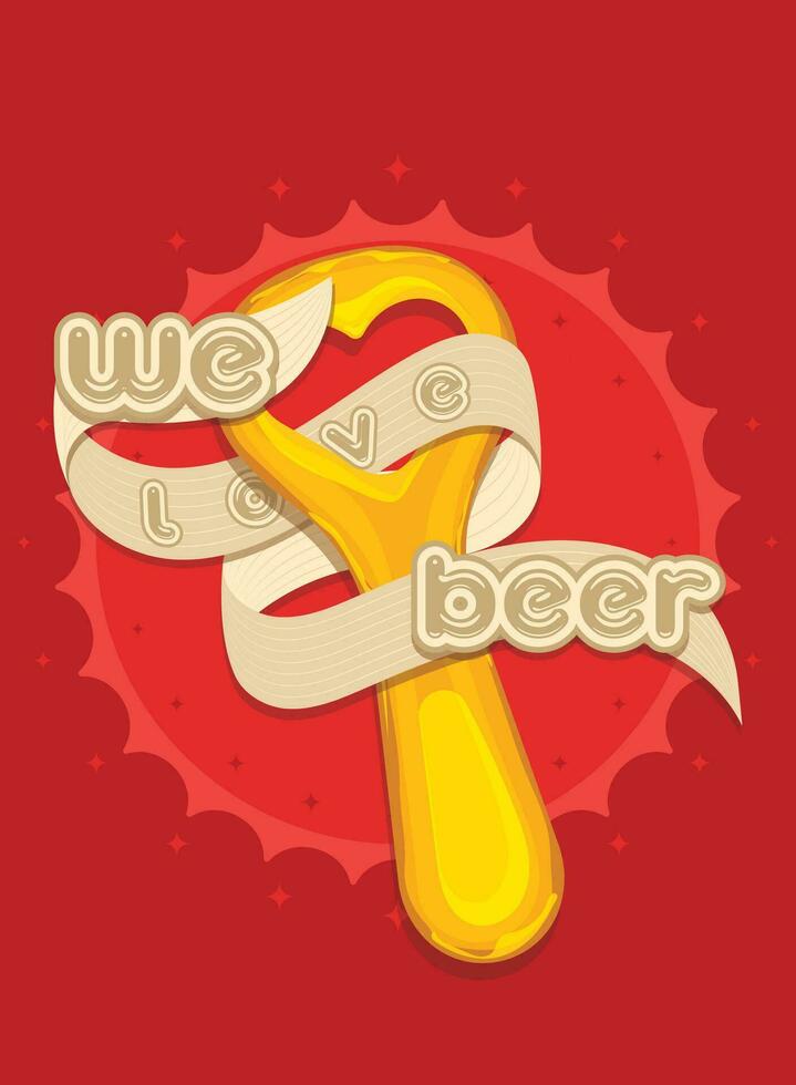 Poster of we love beer with a bottle opener Vector