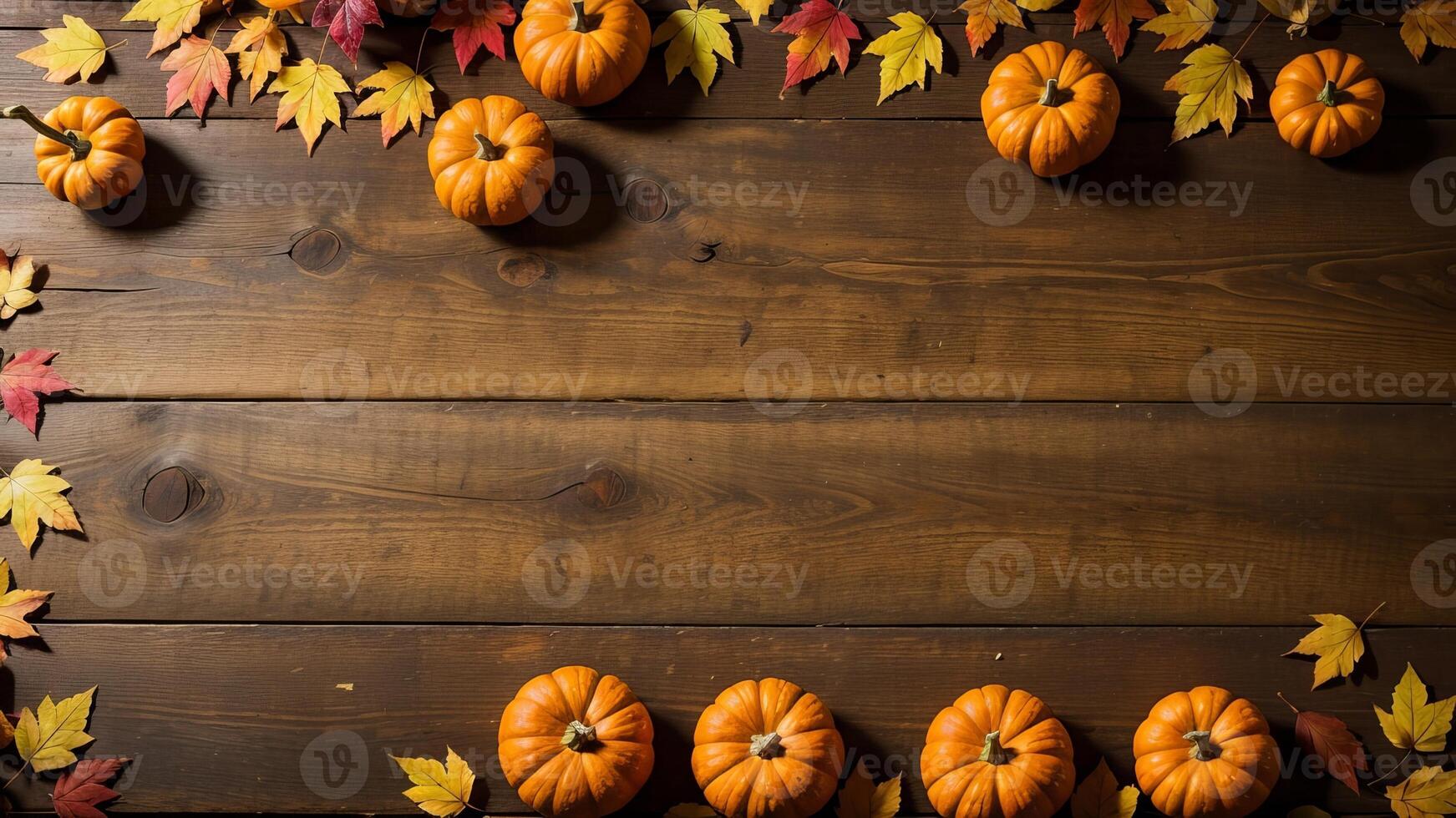 Thanksgiving holidays foundation, Pumpkin and collect time clears out on wooden foundation. photo