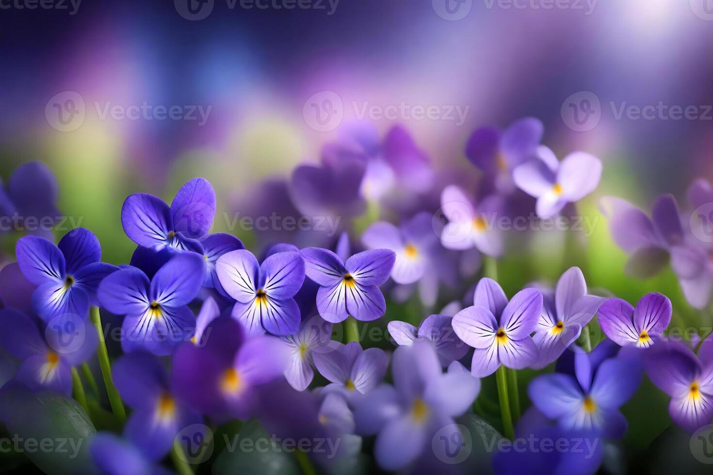 Beautiful purple flowers, celebrating International Women's Day on March 8, displayed with colorful and blurry background.. Creative resource, photo