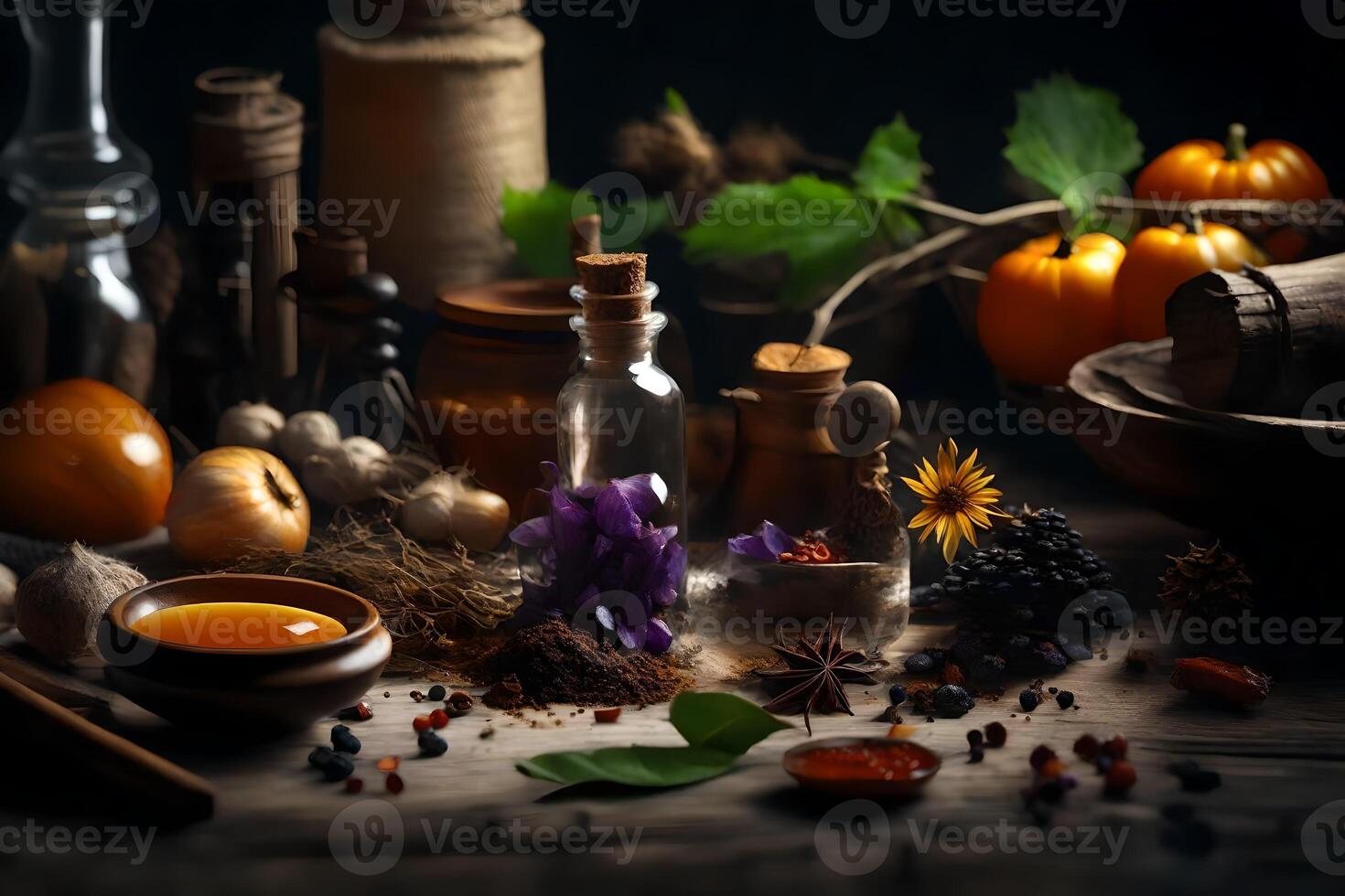 Witch's fixings, charming huge scale highlighting charmed subtle components. Creative resource, photo