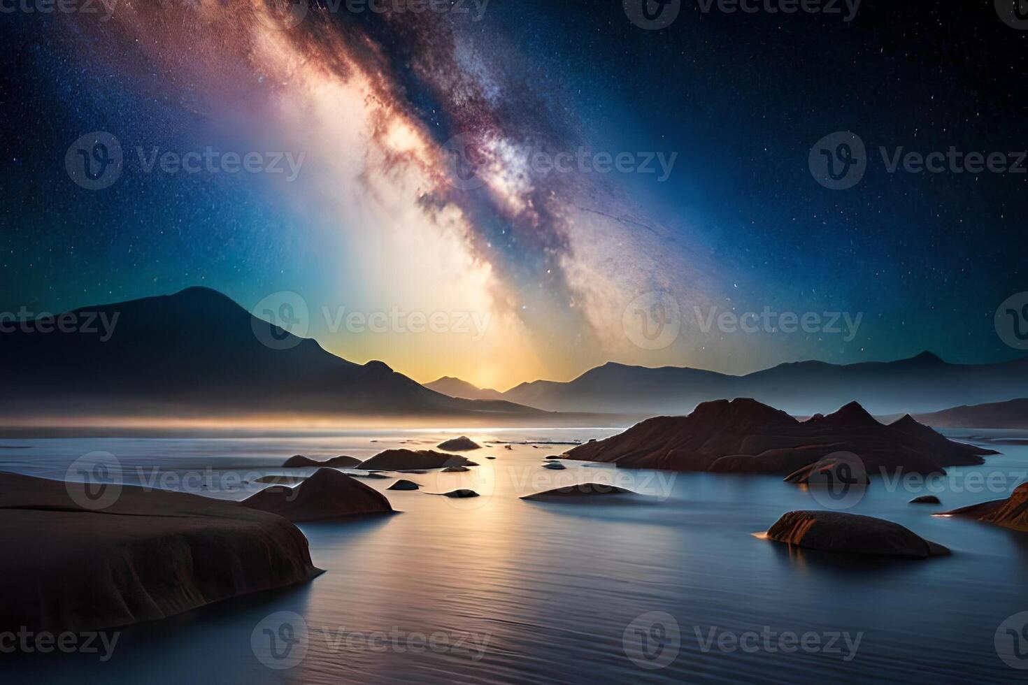 Delineate a starry night with bunches of stars shaping the numbers of the drawing closer year. photo