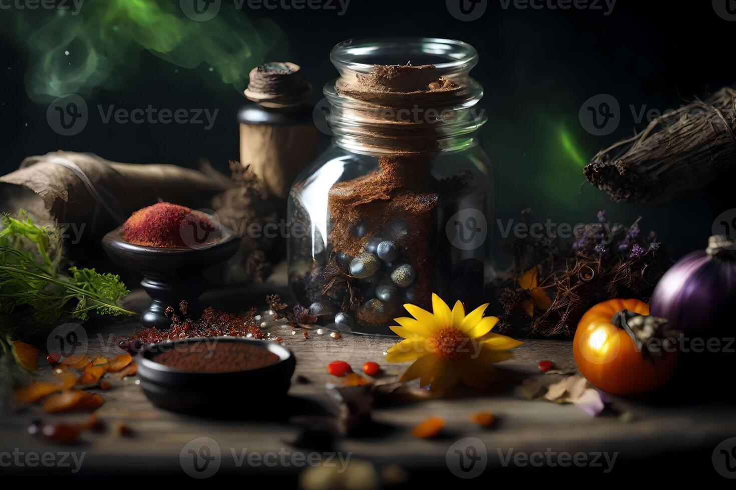Witch's fixings, charming huge scale highlighting charmed unobtrusive components. Creative resource, photo