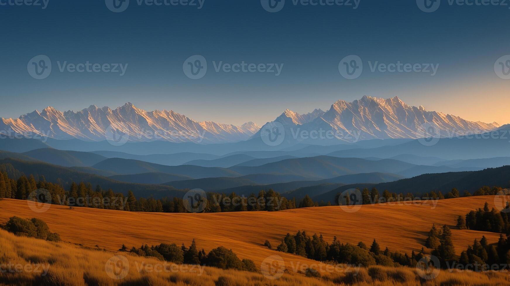 Marvelous Mountain Run. Organize a marvelous vista of towering mountains opening into the cleanse. photo