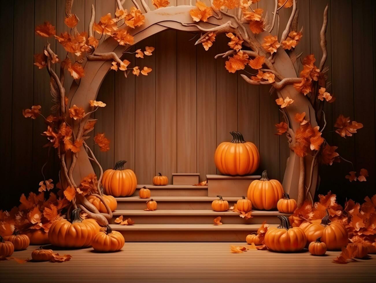 elegant halloween podium 3d realistic photo