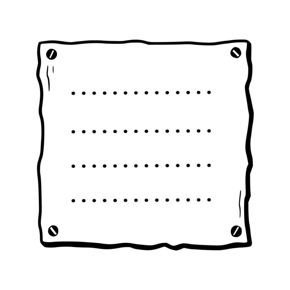 Hand drawn paper memo sticky. Doodle vector