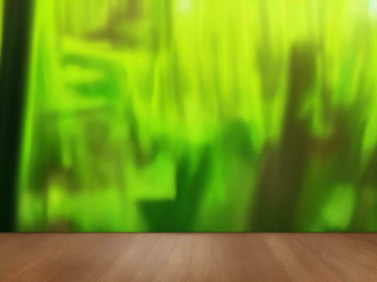 Wooden table on bamboo plant background ai generated photo