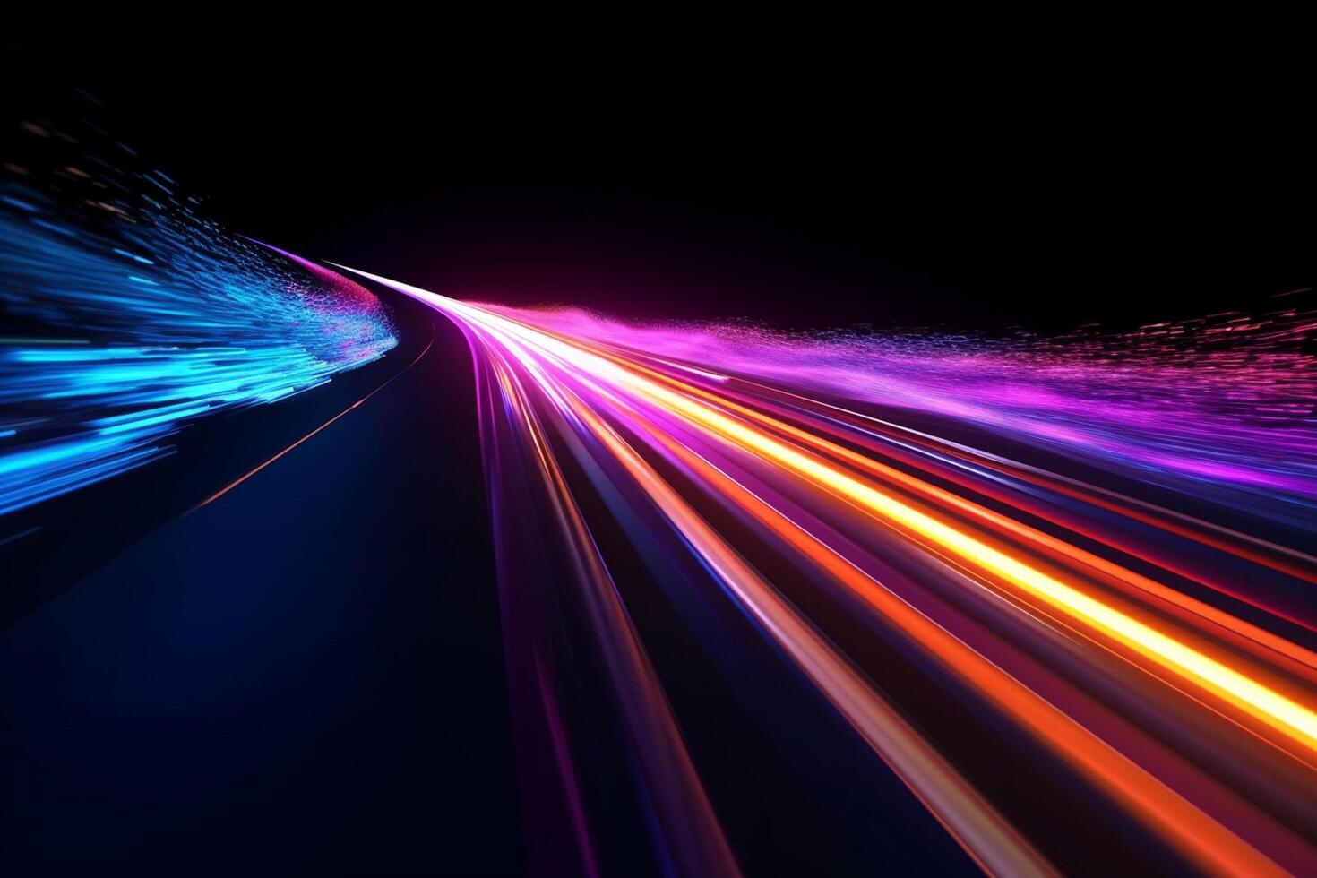 abstract speed motion on the road at night high speed photo
