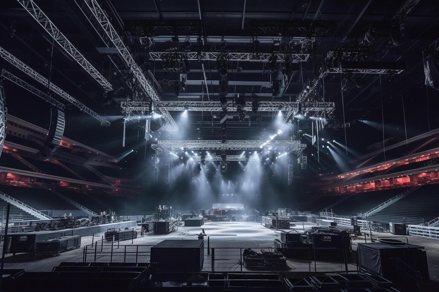 stage lighting effect in the dark, stage lights in the dark, stage lighting effect photo
