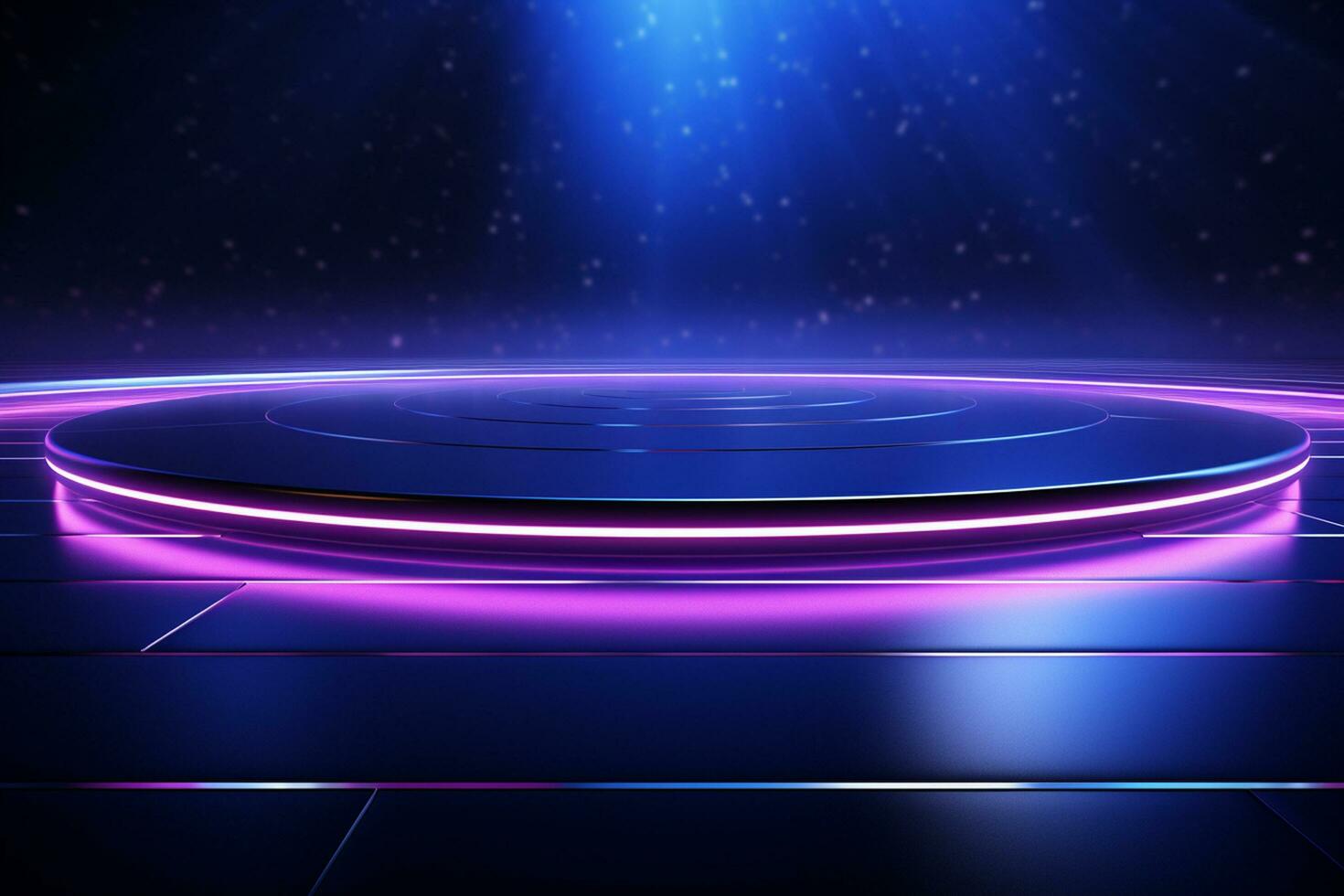 3d render, abstract background, empty stage with neon lights, night club Ai Generated photo