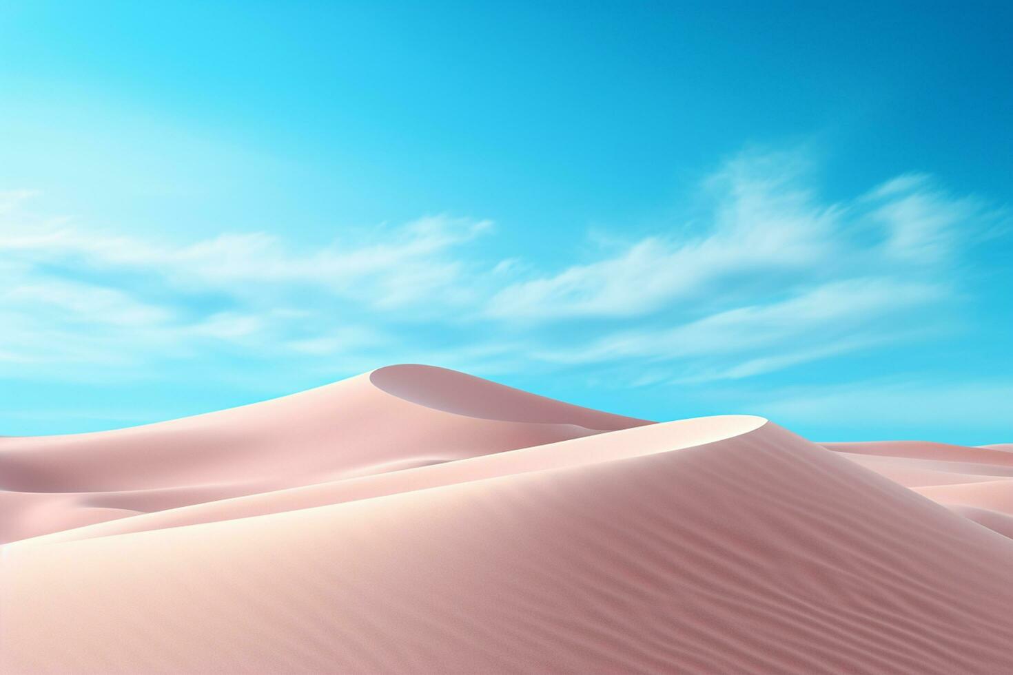 Desert sand dunes. 3d render of desert dunes Ai Generated photo