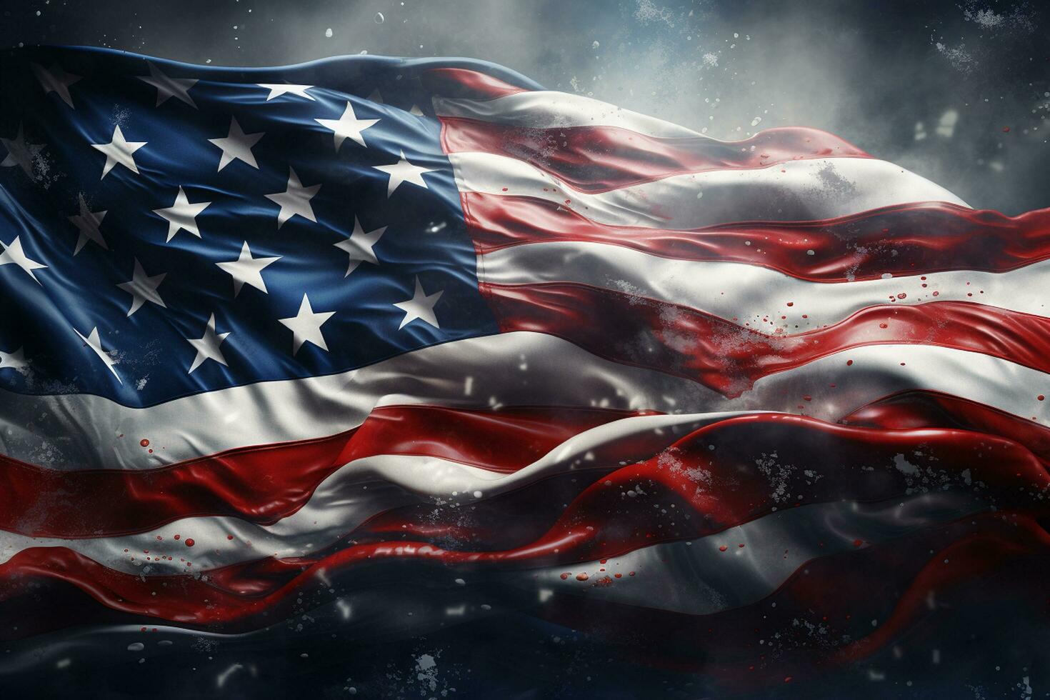 American flag waving in the wind. 3d rendering, illustration. photo