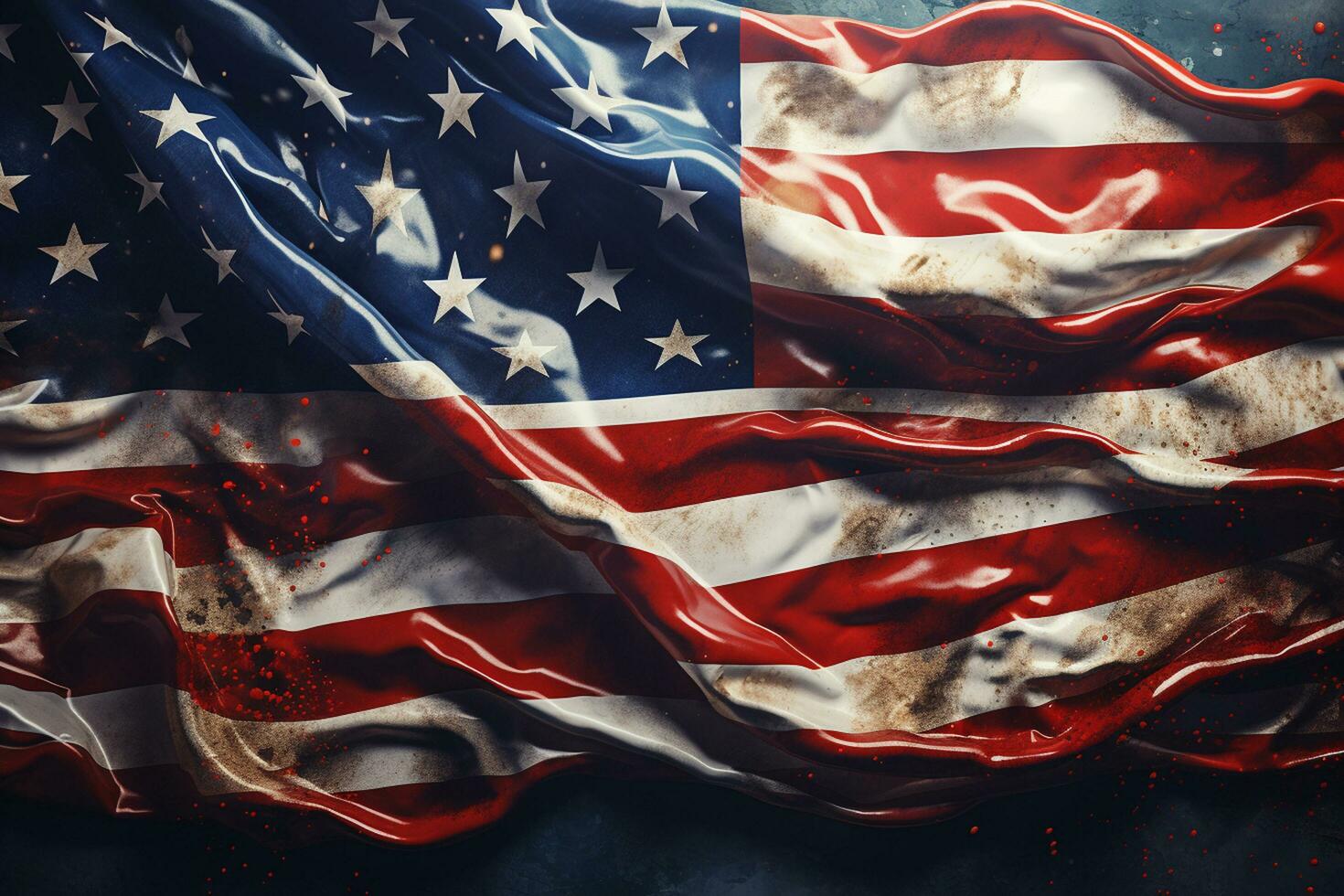 American flag waving in the wind. 3d rendering, illustration. photo