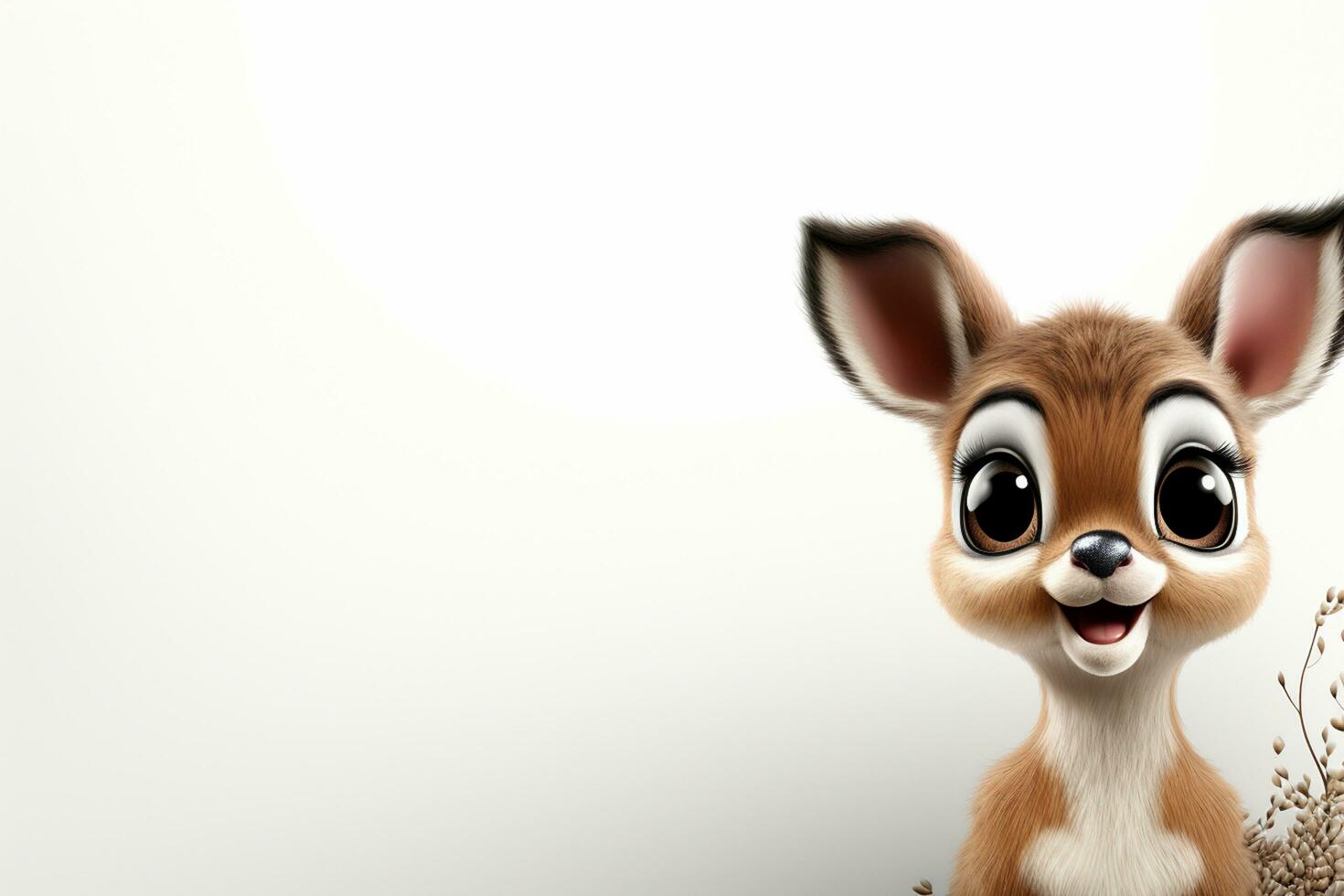 Fawn isolated on a white background with copy space. 3d rendering Ai Generated photo