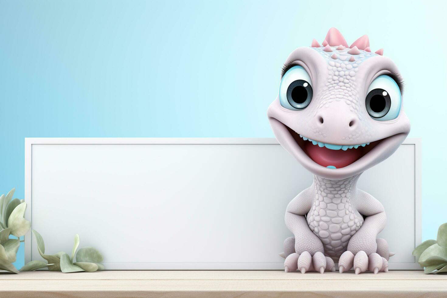 cute little crocodile on white background. 3d illustration. Ai Generated photo