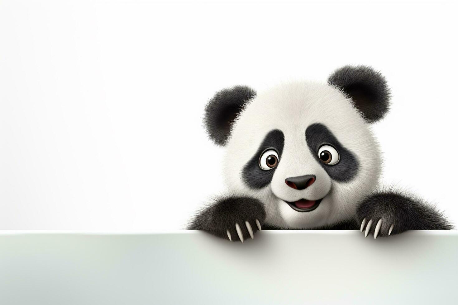 panda bear isolated on white background. 3D illustration. Studio shot. Ai Generated photo